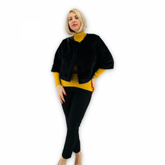 Jacheta cu talie scurta din blana sintetica