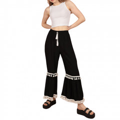 Pantaloni cu ciucuri - negri