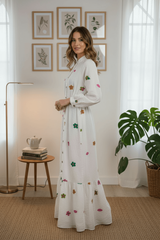 Rochie de dama lunga cu tesaturi brodate Bertha 2