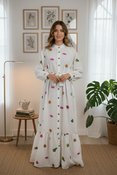 Rochie de dama lunga cu tesaturi brodate Bertha 2