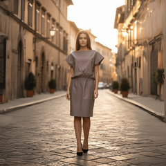 Rochie din piele ecologica cappuccino