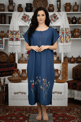 Rochie din denim cu broderie 2