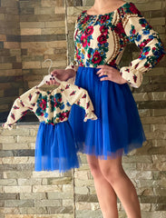 Rochita fetite stilizata traditional cu tulle 4