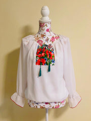 Bluza stilizata cu motive traditionale cu maci
