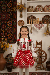 Fustita rosie cu Buline si tulle