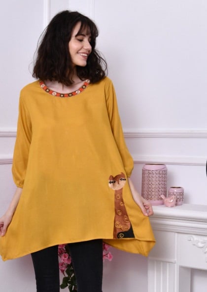 Bluza Asimetrica Galbena