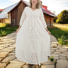 Rochie din bumbac cu broderie englezească Angela 3