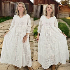 Rochie din bumbac cu broderie englezească Angela 3