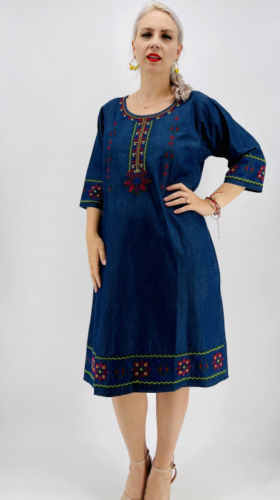 Rochie din Denim traditionala Sanda 53
