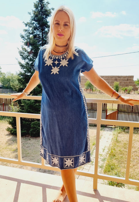 Rochie din Denim traditionala Sanda 70
