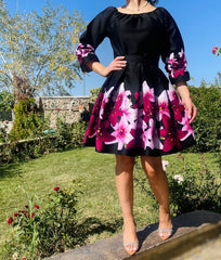 Rochie eleganta din barbie cu imprimeu floral Eleftheria 3