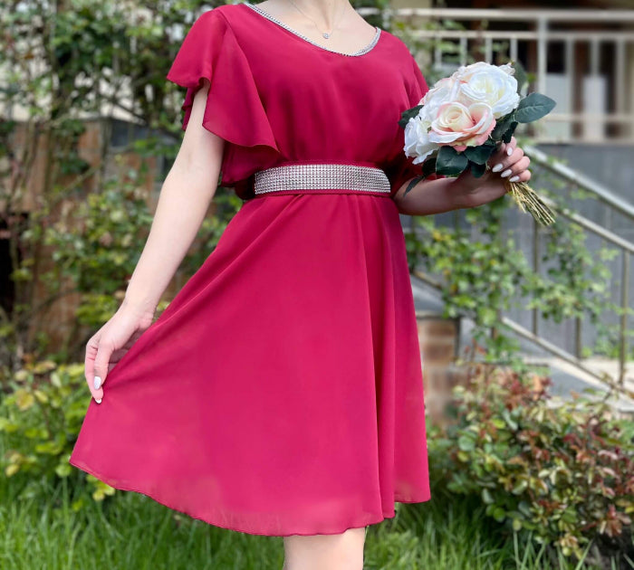 Rochie Eleganta Scurta din voal Victorita