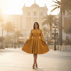 Rochie galbena petrecuta
