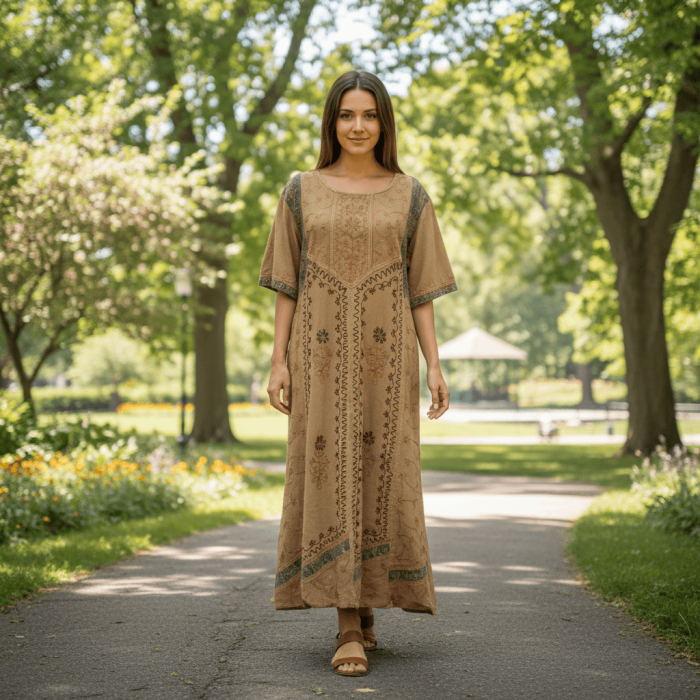 Rochie Lunga Brodata Miuta 103