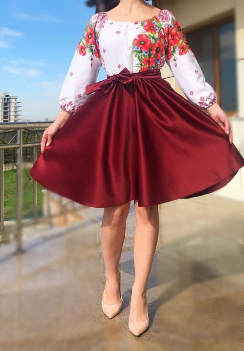 Rochie Traditionala stilizata cu maci 9