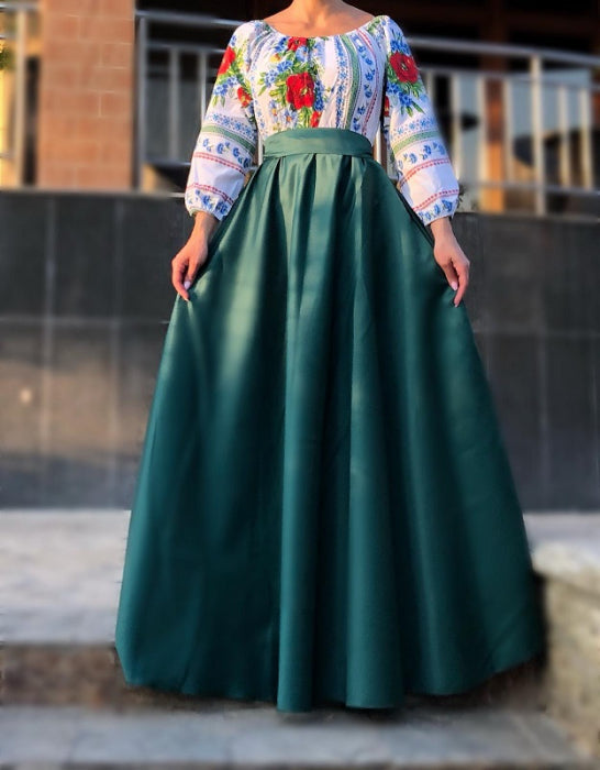 Rochie Traditionala stilizata cu Maci 8