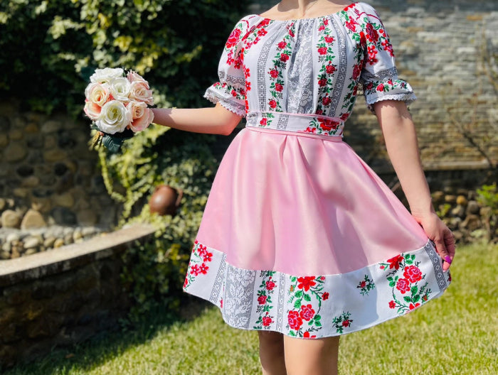 Rochie Stilizata Traditional cu imprimeu Elena 17