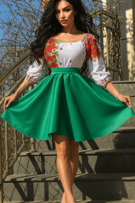 Rochie Traditionala stilizata cu maci 9