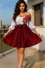 Rochie Traditionala stilizata cu maci 9
