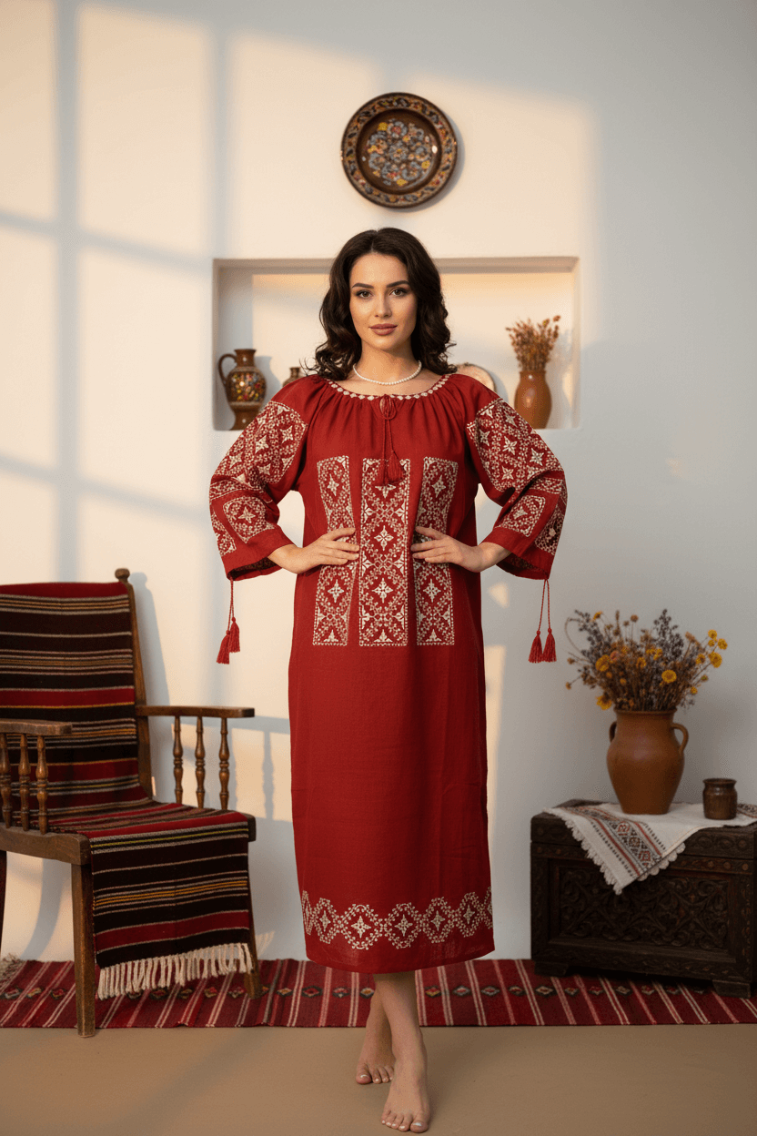 Rochie Traditionala Elodia Grena