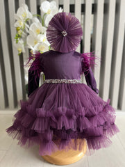 Rochita fetite cu tulle si bentita - Cataley - mov