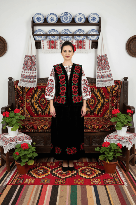 Vesta din catifea traditionala Carmen 2